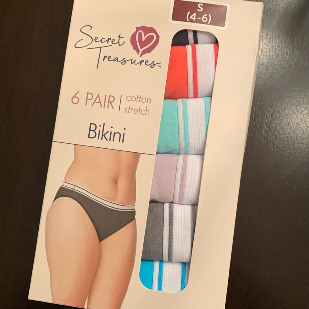 Secret Treasure Women’s Bikini Panties, 6-Pack